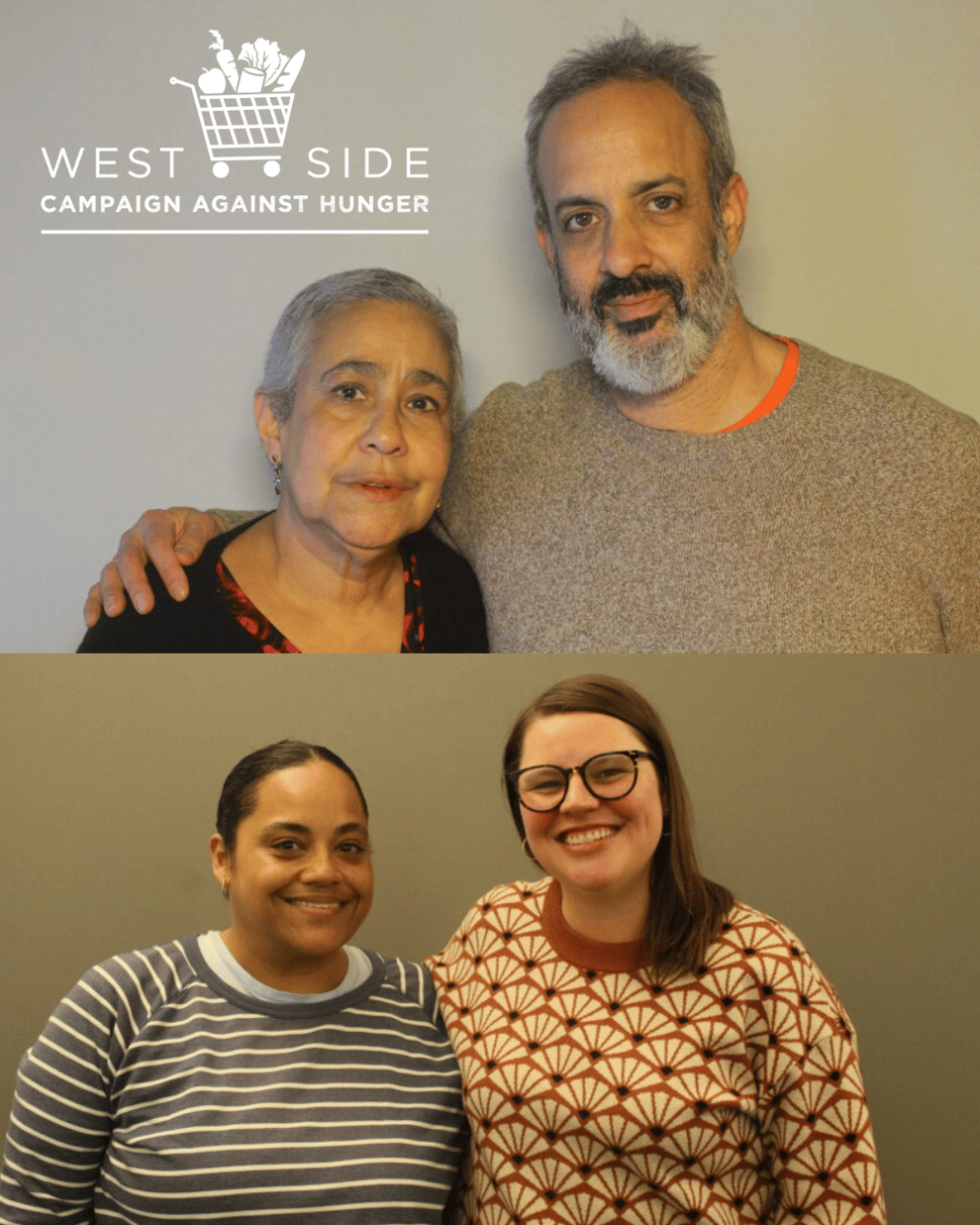 Photograph of WSCAH CEO Greg Silverman and Board Member Martina Santos and a photo of WSCAH staff, Delilah Guzman and Stephanie Moshier