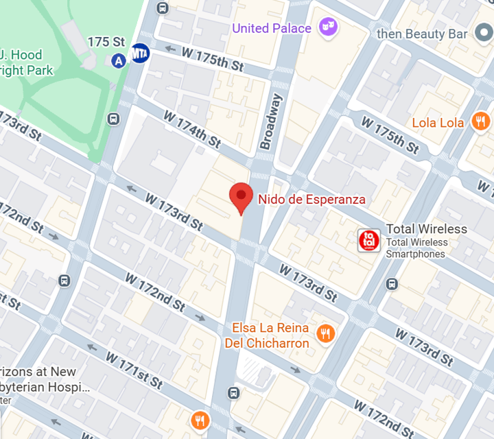 map showing the location of nido de esperanza